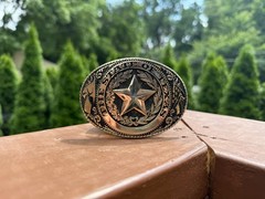 Vintage Belt Buckle Lot Western Texas Star Eagle Solid Brass Nickel Cowboy ADM