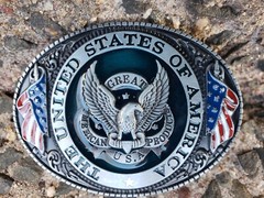 The United States Of America Eagle Flag Belt Buckle 3D Aluminum 3.2 oz New