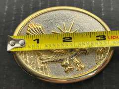 Eagle Belt Buckle Bejeweled Star Western Cowboy Metallic Gold Silver Color