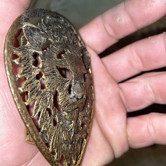 Brutalist Medieval Modernist Lion Big Belt Buckle