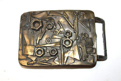 VINTAGE ABSTRACT MODERN BRUTALIST BELT BUCKLE