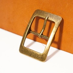 Huge Retro Brass Men Prong Center Bar Leathercraft Belt Buckle Fits 36mm Strap
