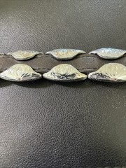 CLEAR CRYSTALS ART FASHION SILVERTONE BELT BUCKLE B FUSSY
