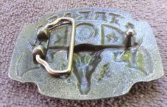BRAND NEW TEXAS STATE COWBOY FLAG BLACK BELT BUCKLE