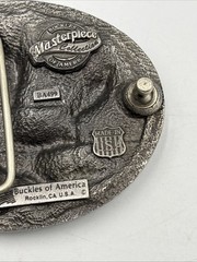 masterpiece belt buckle BA-499 eagle Attacking Nice Enamel Background