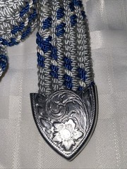 Native American Western Silver Belt Buckle Turquoise Inlay/woven Belt Waist 44”