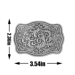 Western Cowboy Belt Buckles Men Vintage Novelty Large Handmade 2-silver Floral
