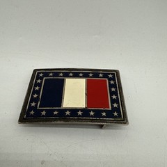 French National Flag Belt Buckle 3.25&Prime;x2.25&Prime;