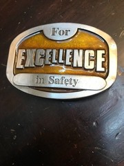 For Excellence In Safety Lab Safety Supply Belt Buckle Pewter