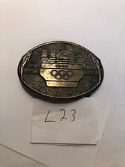 1984 Olympics USA XXIII Los Angeles Olympic Sarajevo Brass Belt Buckle