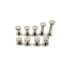 8mm Diameter Post Sliver Brass Chicago Screw Leather Crafting Screw Rivets 10pcs