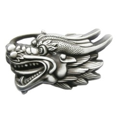 Vintage 3D Cut Out Dragon Head Belt Buckle Gurtelschnalle