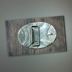 Vintage Heavy Duty All-Stainless Steel Deer Belt Buckle Wildlife Shadowbox 3D