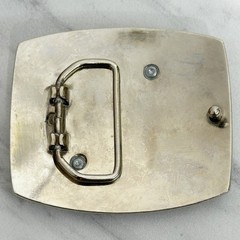 Rhinestone Studded N Letter Initial Monogram Silver Tone Belt Buckle