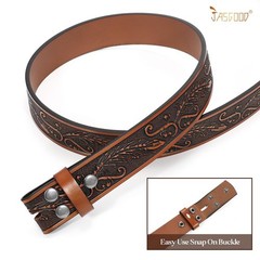 JASGOOD Western Leather Belt Strap for Fits waist size 31&Prime;-35&Prime;, C-dark Brown