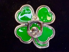 Lucky Four Leaf Clover Enameled Shamrock Large Belt Buckle with Bottle Opener