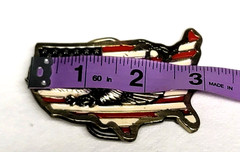 Eagle Over USA & Flag Belt Buckle #1926 Great American Buckle Co. ~ (1989)