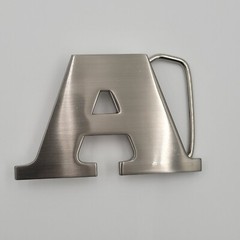 A Initial Brushed Chrome Belt Buckle 3&Prime; x 2&Prime; Up To 1 1/4&Prime; Belt