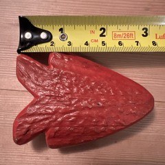 Vintage Horn Hand Made Carved Signed HT.98 Painted Red Arrow Pants Belt Buckle