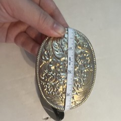 Chambers Men&rsquo;s Western Oval Floral Engraved Metal Belt Buckle Gold Plated Cowboy