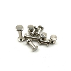 8mm Diameter Post Sliver Brass Chicago Screw Leather Crafting Screw Rivets 10pcs
