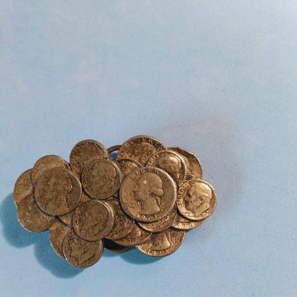 The Great American Buckle Co. Chicago 338 U.S. Coin Cluster Belt Buckle 1979.