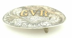 Sterling Silver The Westerner Reno Nevada Belt Buckle GVR Gold Overlay