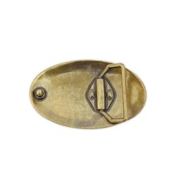 Vintage Style Metal Geometric Print Oval Belt Buckle