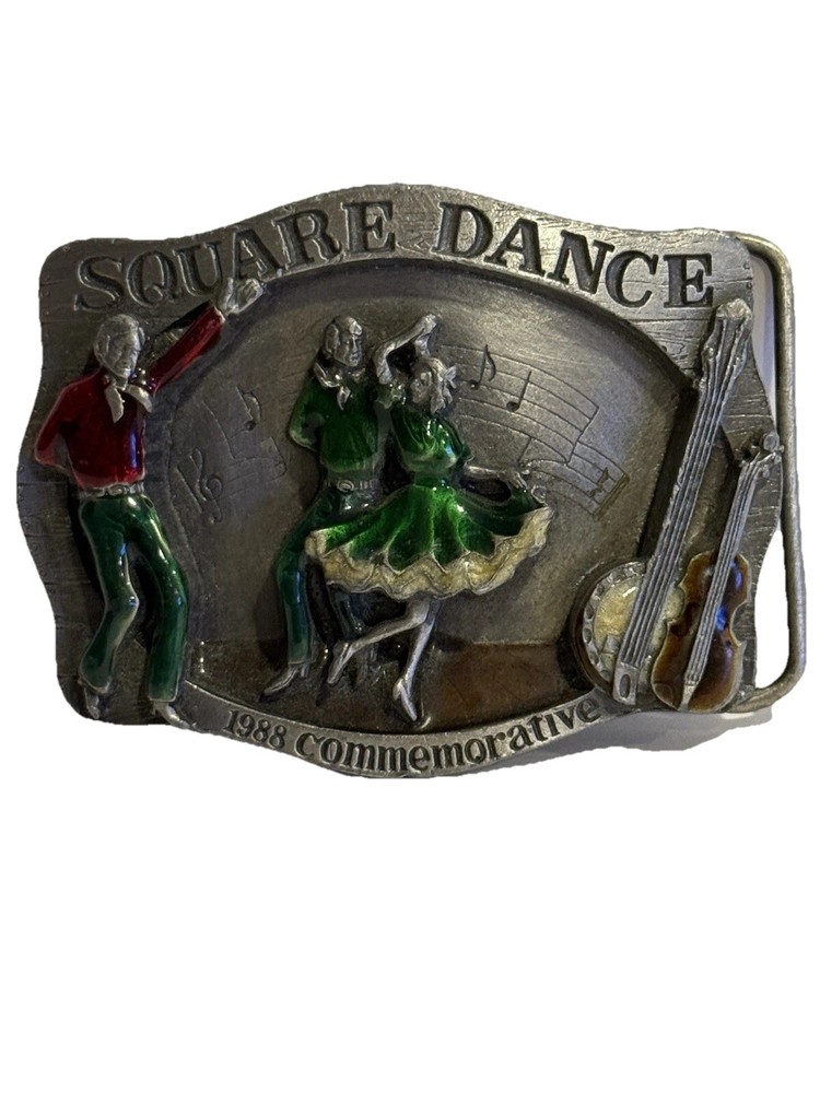 Men’s Pewter Belt Buckle Commemorative Third National Square Dance ConventionVTG