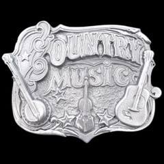Country Music Guitar Fiddle Banjo Vintage Belt Buckle
