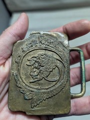 vintage BRASS belt buckle BRONZE handcrafted BRUTALIST fantasy buffalo 1970s