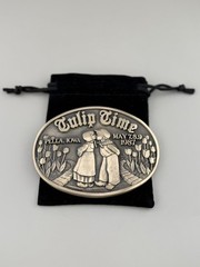 Tulip Time 1987 Pella Iowa Solid Brass Belt Buckle Limited Edition Heavy ADM