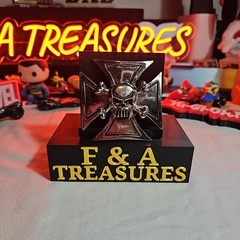 3-D Skull And Crossbones On Iron Cross Belt Buckle by Silver Star See Pics