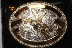 Crumrine M&F Western Oval BULL RIDER Belt Buckle c02084
