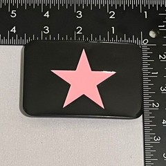 Black Pink Star Belt Buckle Unisex Rectangular Enamel Metal Western Fashion