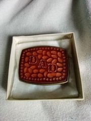 Hand Tooled Leather DAD buckle Birthday Father&rsquo;s Day Holiday Gift