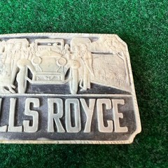 Vintage Rolls Royce Faux Marble Automative Auto Belt Buckle