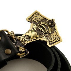 Thor Hammer Belt buckle, Scandinavian Old Norse Viking Mjolnir buckle