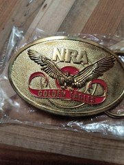 NRA Golden Eagles Belt Buckle With Original Box