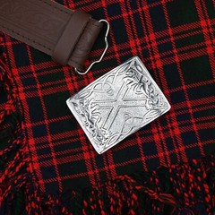 Traditional Scottish Men Kilt Belt Buckle Saltire & Lions Rampant Belt Buckle