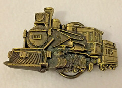 Train Belt Buckle The Great American Buckle Company Locomotive 1981 Vintage