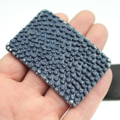 Studded belt buckle dark blue metal buckle removable buckle belt buckle
