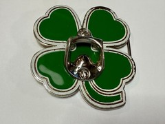 Lucky Four Leaf Clover Shamrock Green Silver Novelty Bottle Opener & Belt Buckle
