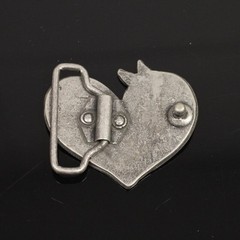 Country Style Horse Head Heart Belt Buckle in Dark Silver, Vintage Interchangeable Buckle