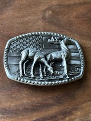 Metal Cowboys Belt Buckle Deer Nature Hunter Western Fashion