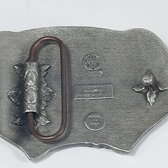 Bergamot Brass Belt Buckle 1977 Y144 Deer Outdoors Western 70s Vintage Sportsman
