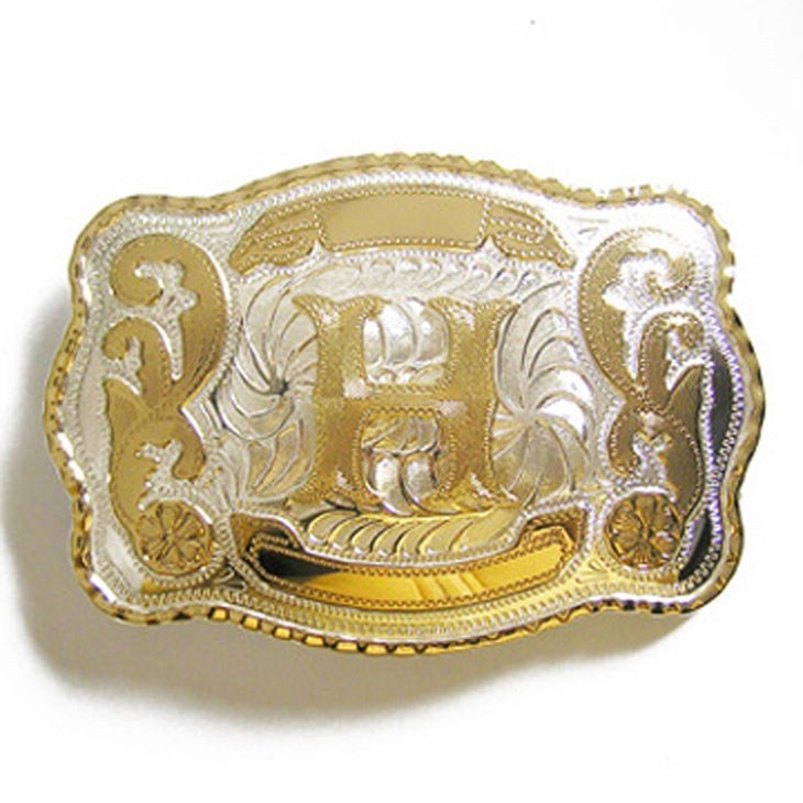 NEW INITIAL  » H  » RODEO BIG COWBOY WESTERN BELT BUCKLE