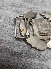 Vintage Famous Stars and Straps American Flag Cadillac Chrome Belt Buckle 8387🔥