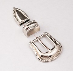 25MM Western Cowboy Leathercraft Prong Pin Belt Buckle Set 3-Piece DIY Project