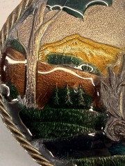 Vintage 1981 Great American Buckle Co Cowboy Horse Western Belt Buckle USA